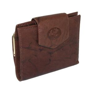 Buxton Card Leather Wallet W/Coin Attachment Deep Burgundy EUC